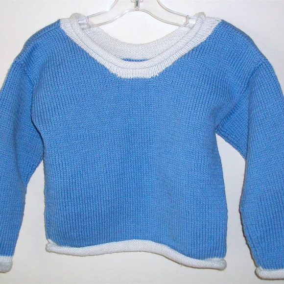 TODDLER SWEATER ORGANIC NEW Hand Made Merino Wool Designer Kids Wear GORGEOUS - Picture 2 of 2